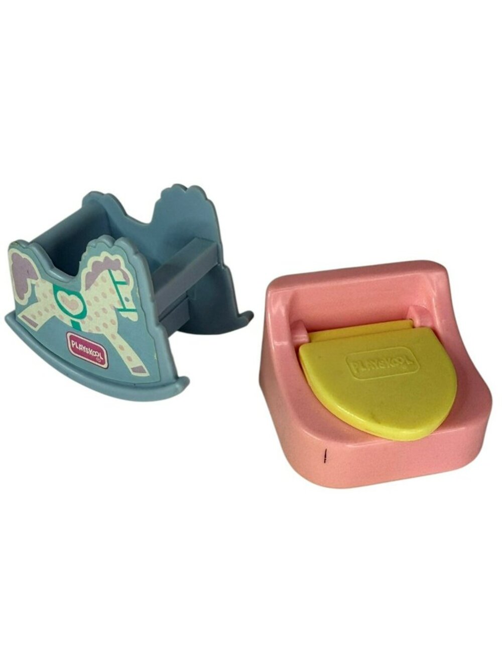 Playskool Dollhouse Just for Baby Set Replacement Toilet & Rocking Horse VTG1535